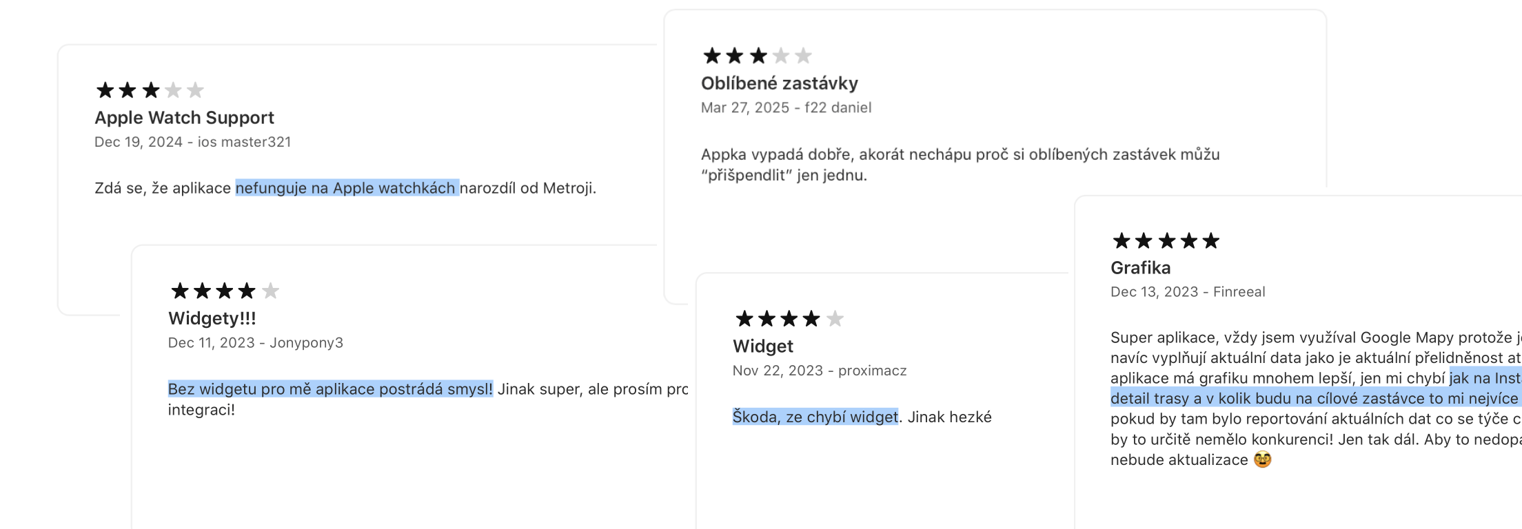 Recenze uživatelů aplikace Tramoji na odjezdy MHD