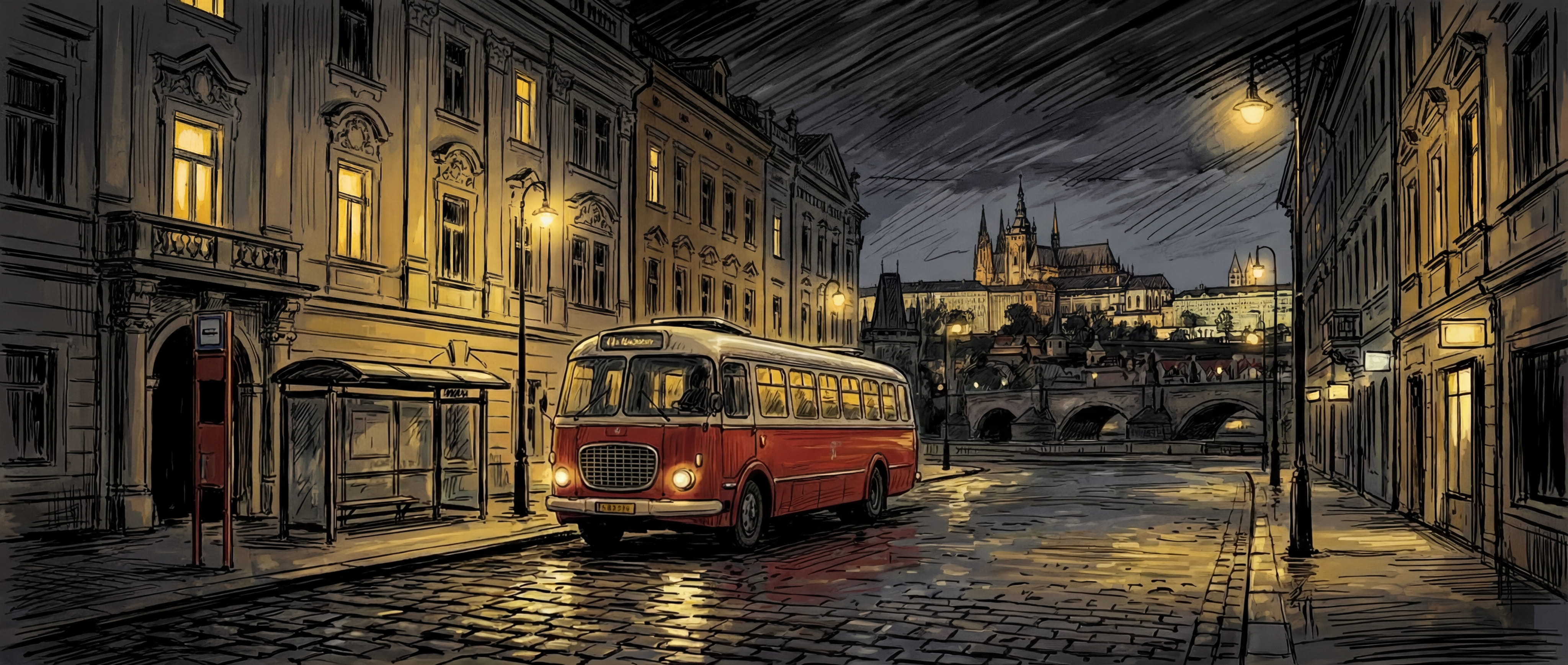 Tramoji aplikace na Android telefonu zobrazující odjezdy MHD